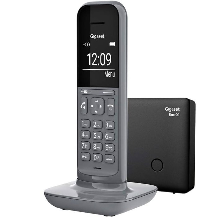 Gigaset Teléfono Inalámbrico CL390 Gris, con Pantalla de Alto Contraste, ECO DECT, Agenda 150 Contactos, Bloqueo de Llamadas, 4 Auriculares Ampliables, S30852-H2902-D203